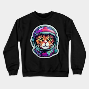 Cat Space Astronaut Kitten Space Cat Lover Crewneck Sweatshirt